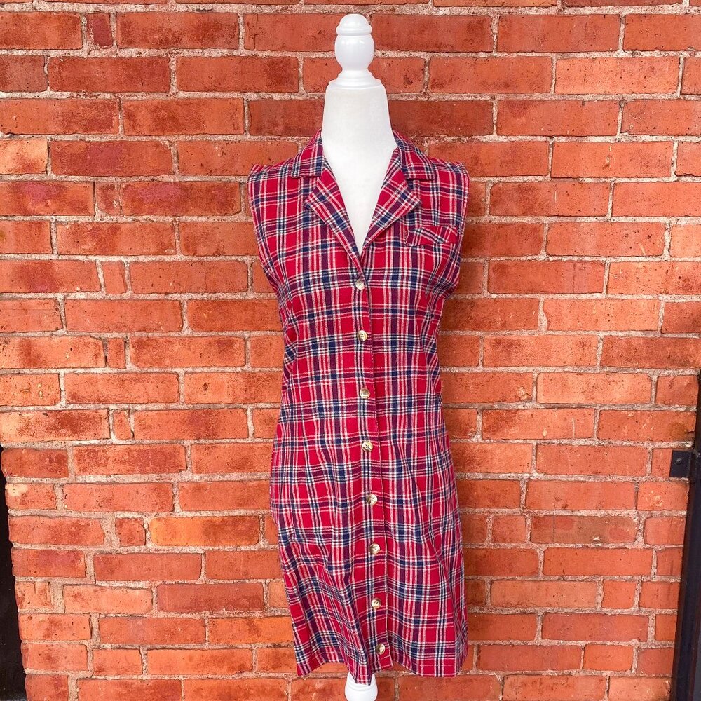 90s plaid mini dress
